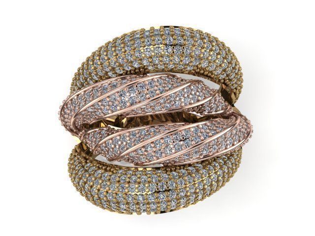 Fancy Ring Gold Silver 3D printing model 3D print model_3