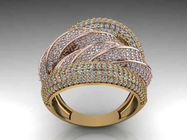 Fancy Ring Gold Silver 3D printing model 3D print model_2