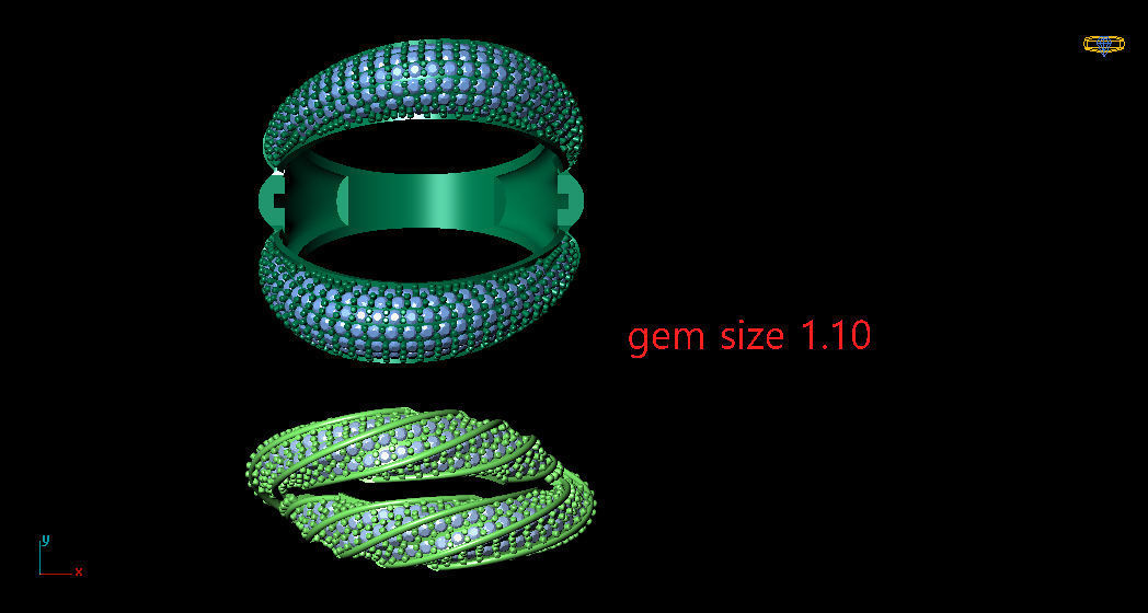 Fancy Ring Gold Silver 3D printing model 3D print model_4