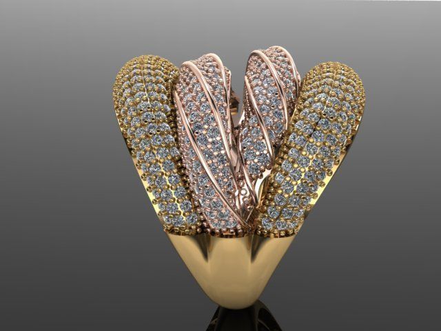 Fancy Ring Gold Silver 3D printing model 3D print model_1