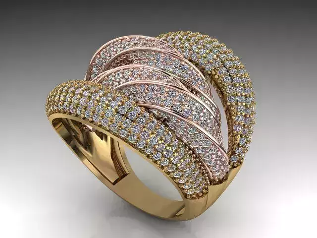 Fancy Ring Gold Silver 3D printing model