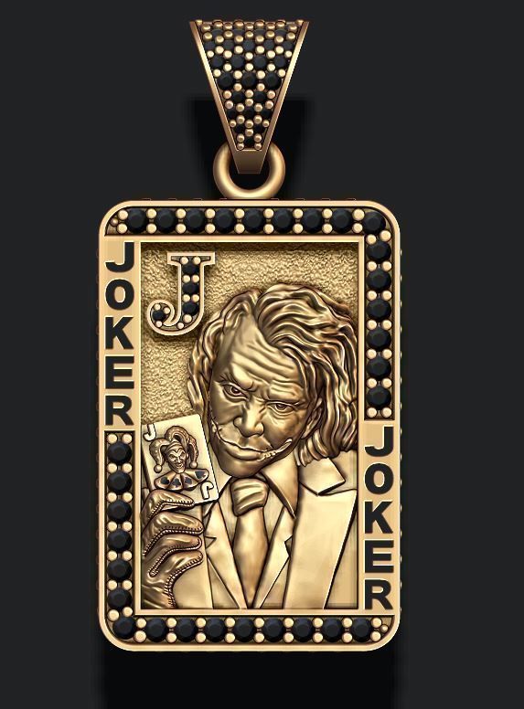 Joker playing card pendant 3D print model_8