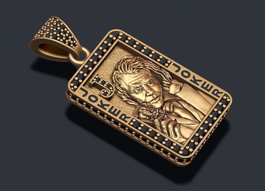 Joker playing card pendant 3D print model_5