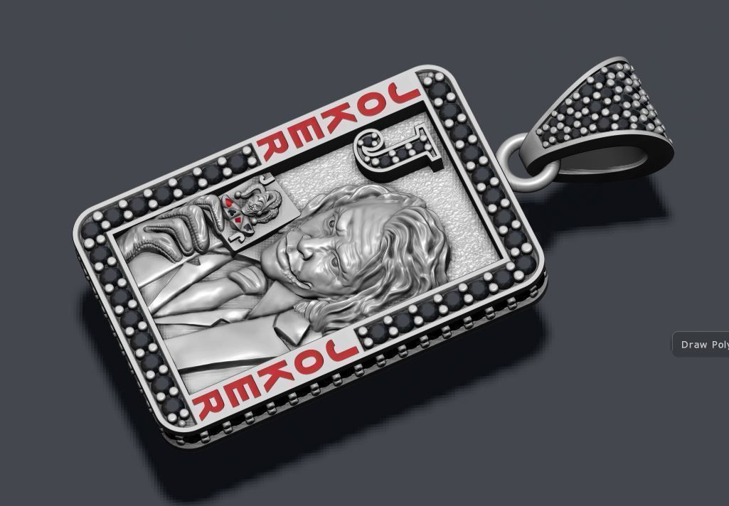 Joker playing card pendant 3D print model_3