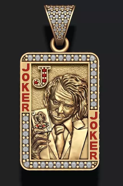 Joker playing card pendant 3D print model_0