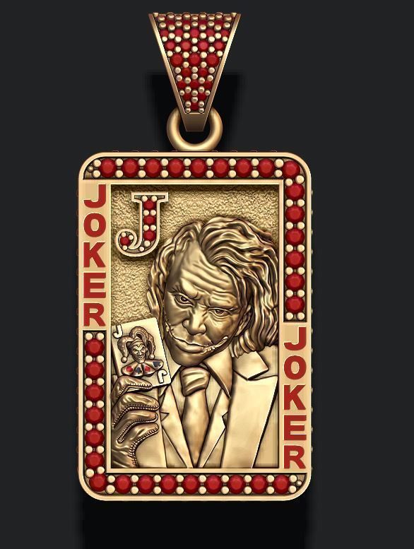 Joker playing card pendant 3D print model_2