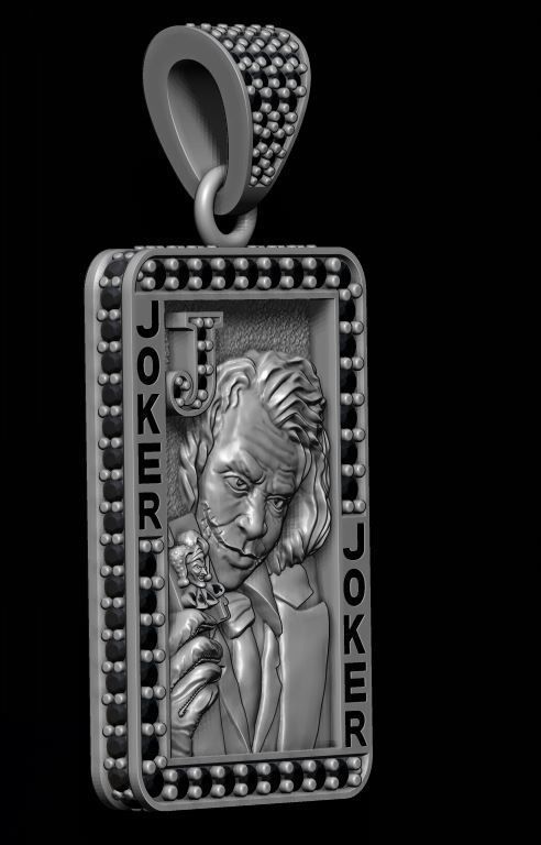 Joker playing card pendant 3D print model_7