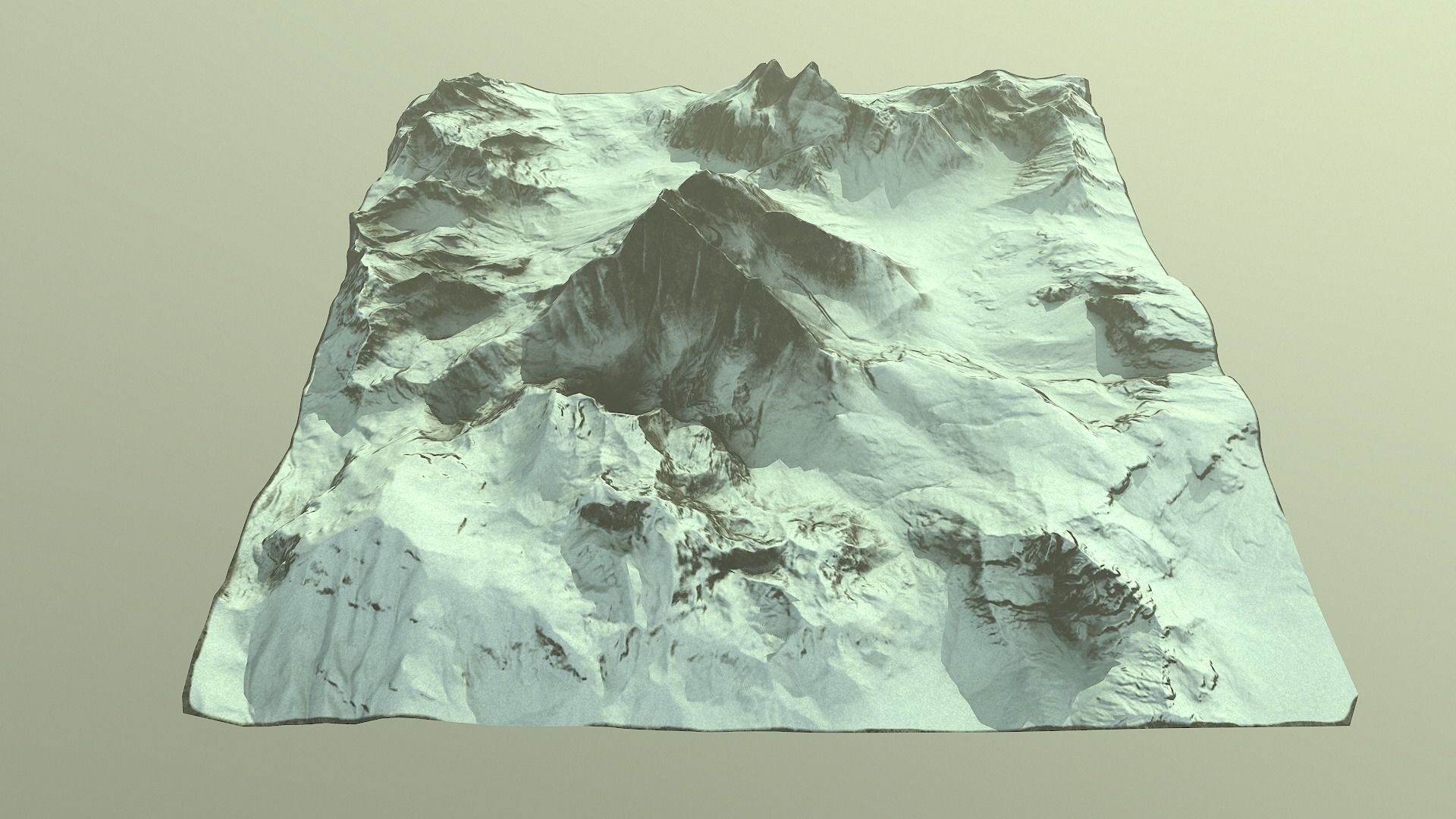 Snow Mountain Low-poly 3D model_7