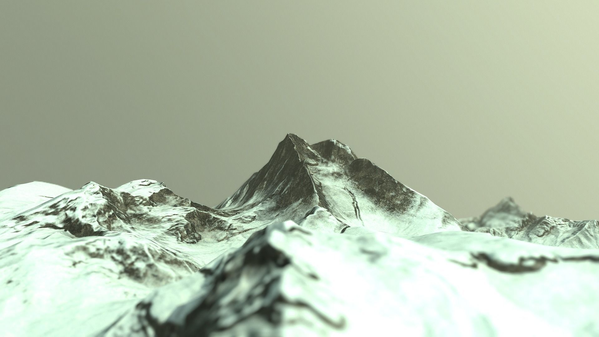 Snow Mountain Low-poly 3D model_4