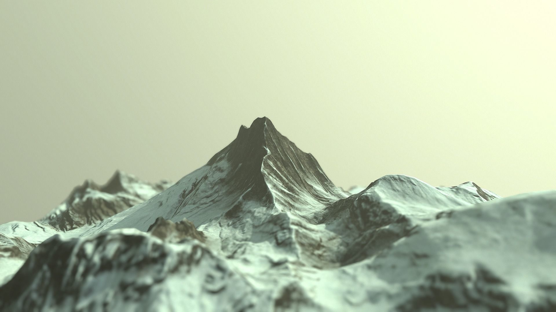Snow Mountain Low-poly 3D model_2