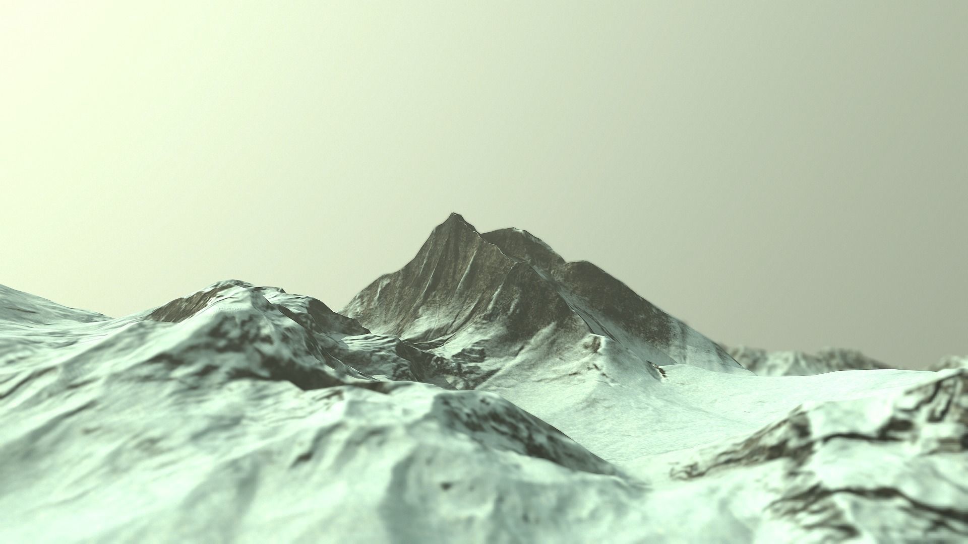 Snow Mountain Low-poly 3D model_3