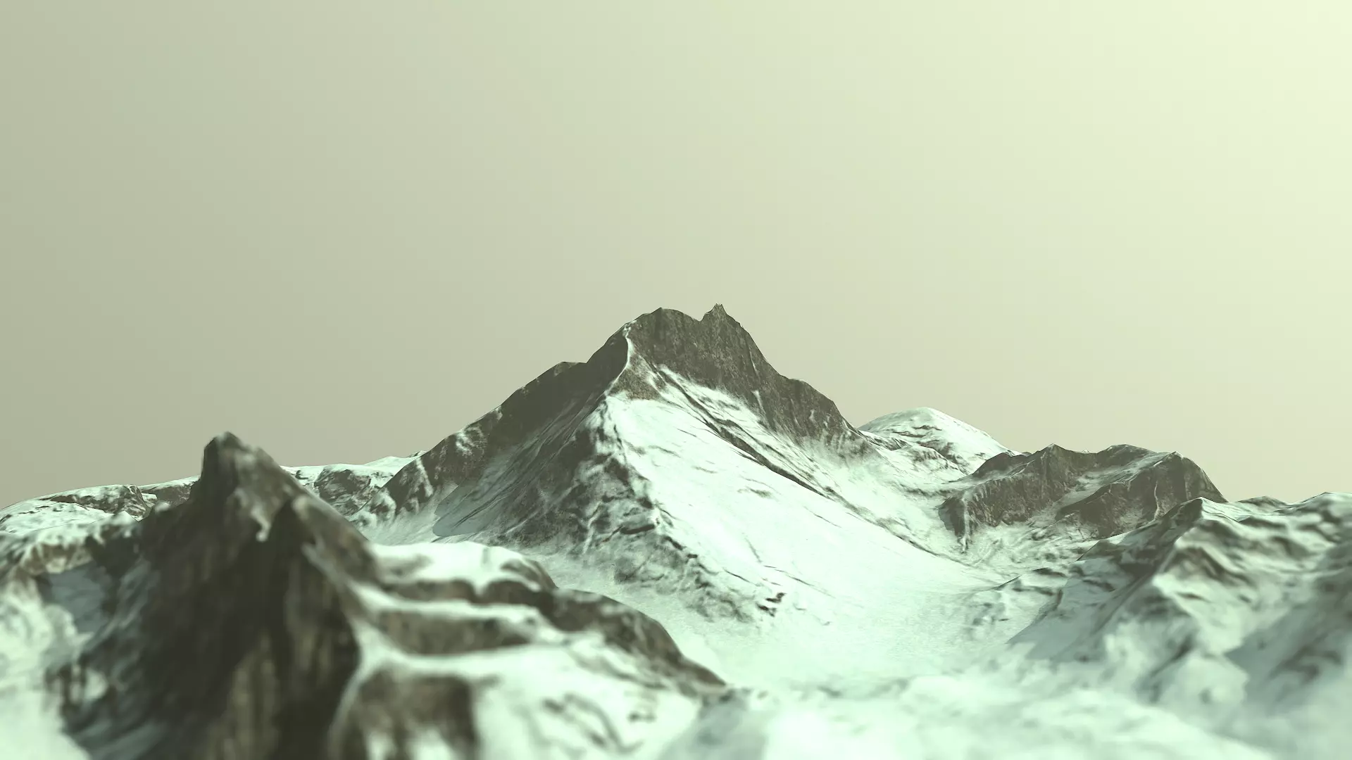 Snow Mountain Low-poly 3D model_0
