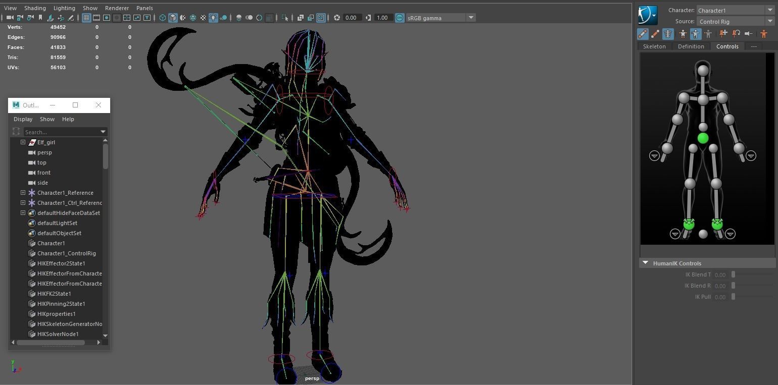 Elf girl Low-poly 3D model_45