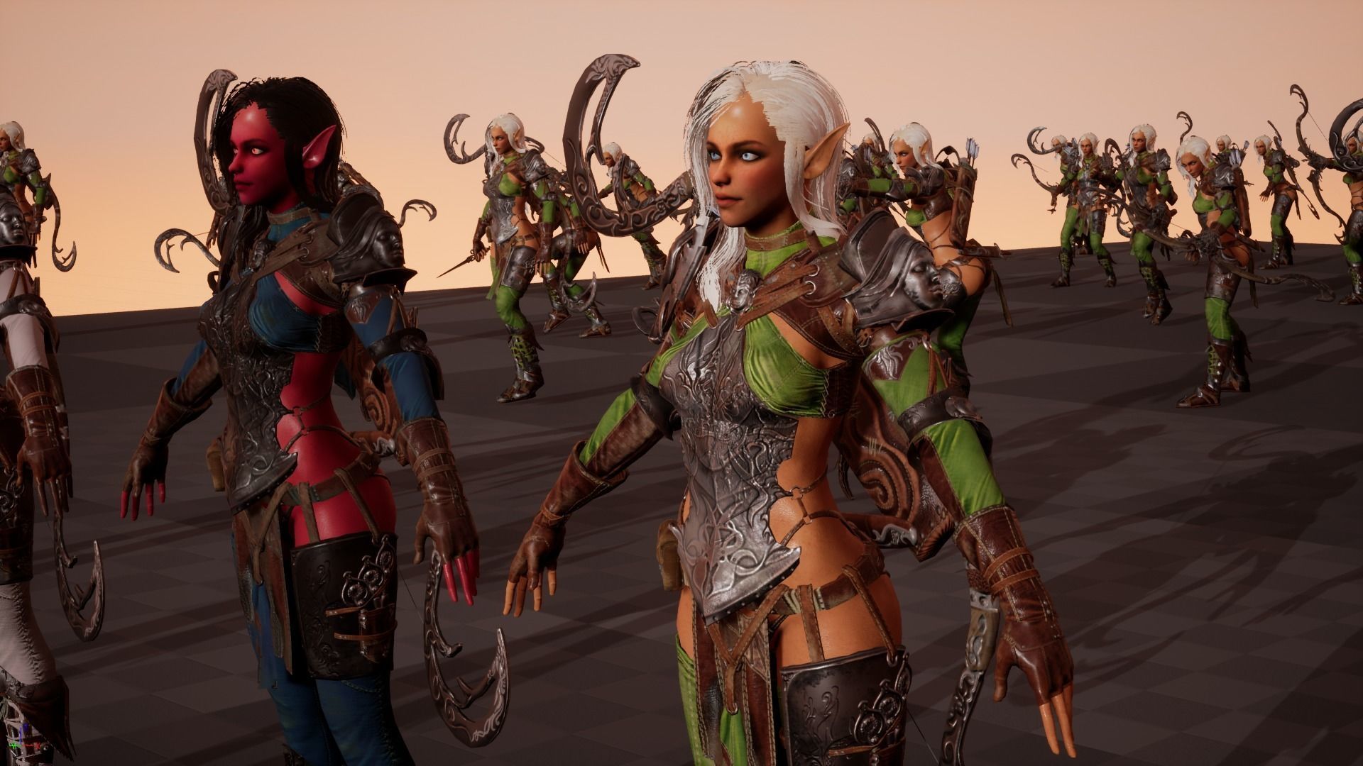 Elf girl Low-poly 3D model_32