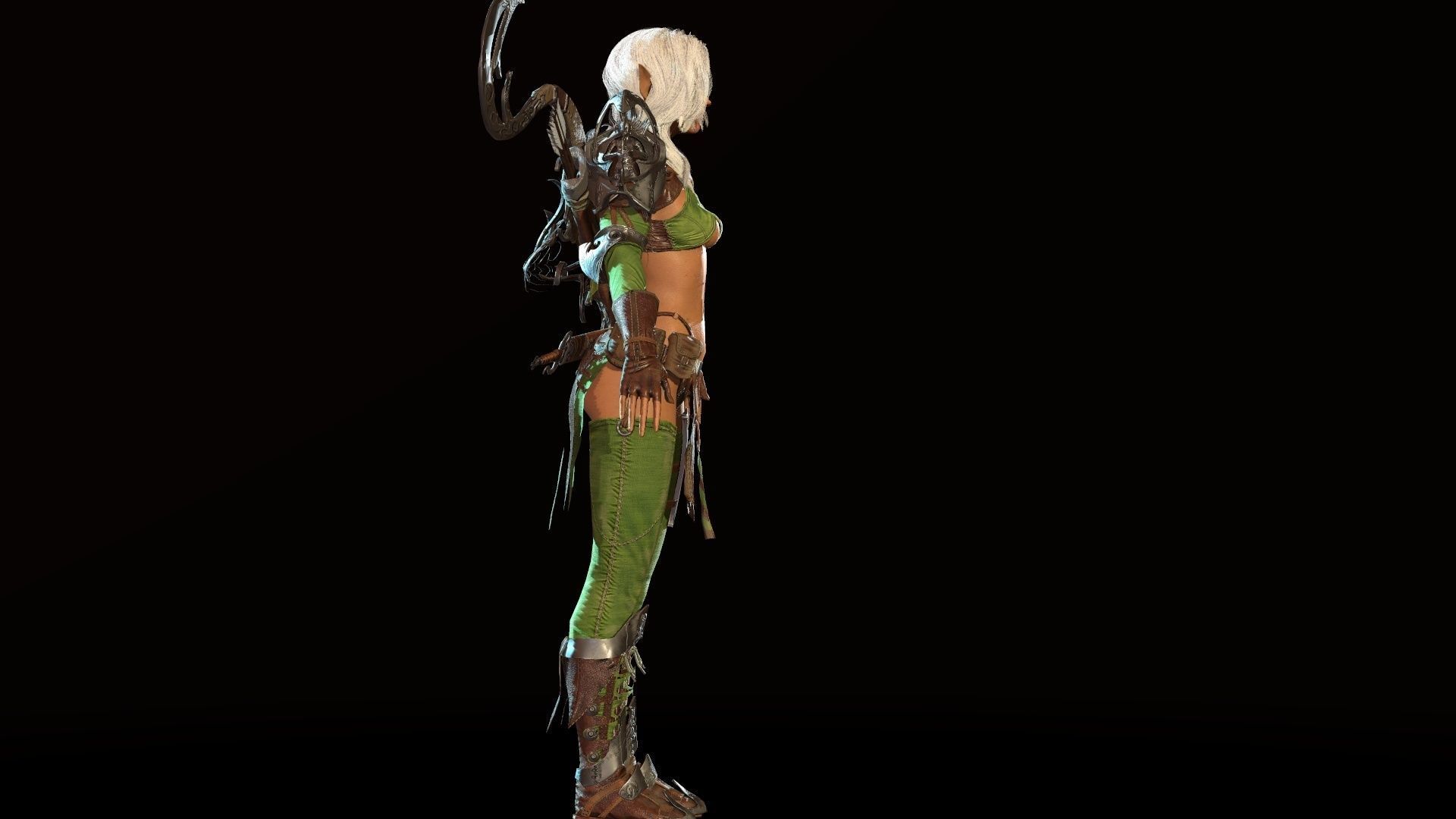 Elf girl Low-poly 3D model_41