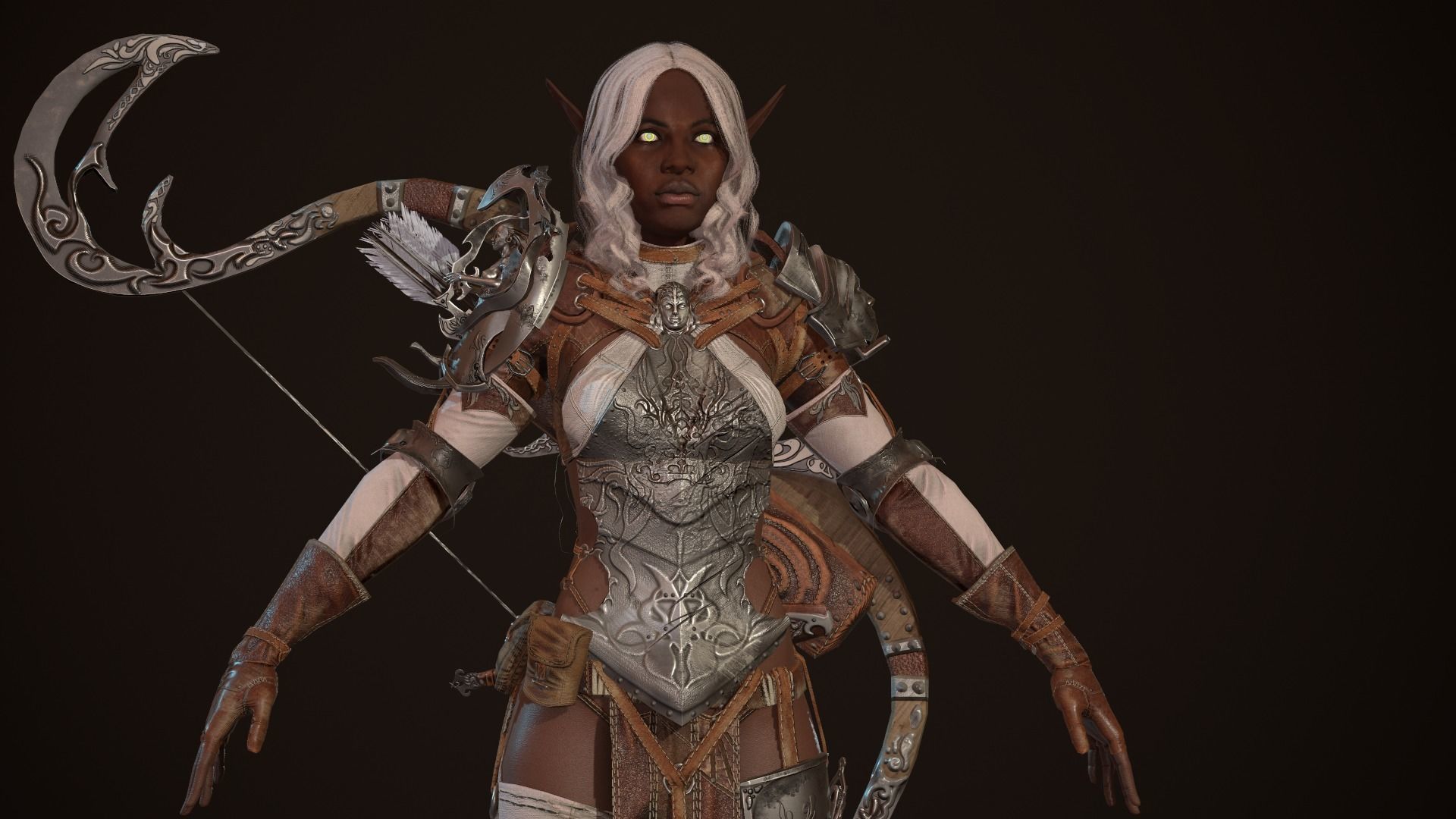 Elf girl Low-poly 3D model_24