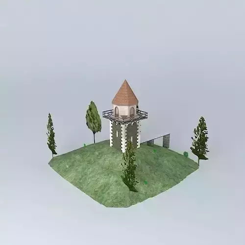 Watchtower lighthouse on hill