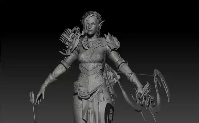 Elf girl high poly