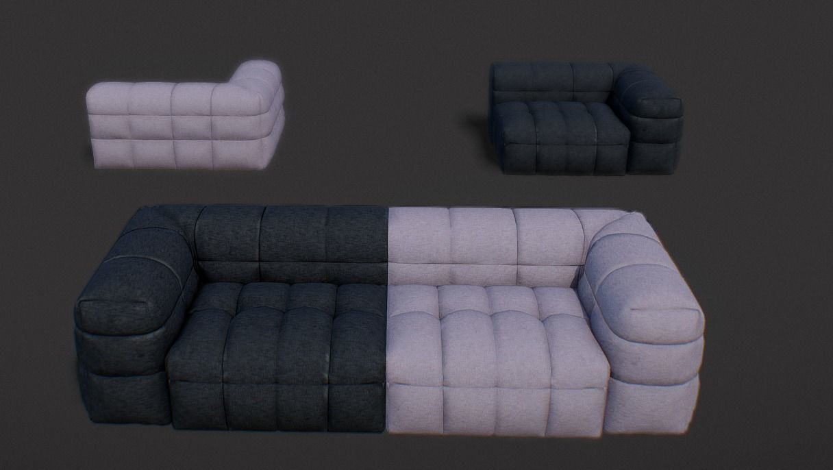 Michelin Sofa by Arik VR Game-Ready Low-poly 3D model_3