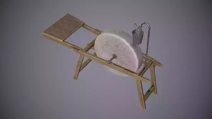 Grindstone Medieval Low-poly 3D model