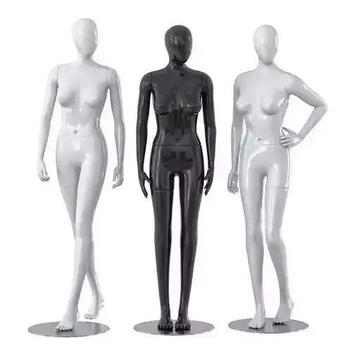 Three faceless female mannequins 28 3D model