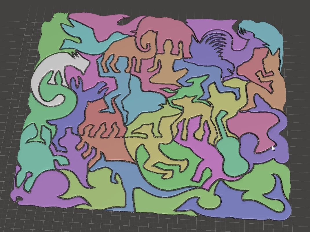 MC Escher Puzzle 3D print model_7
