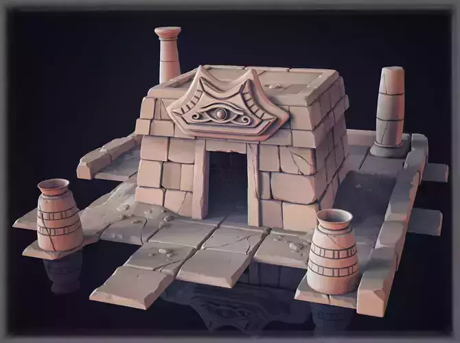 Temple high poly egyptian