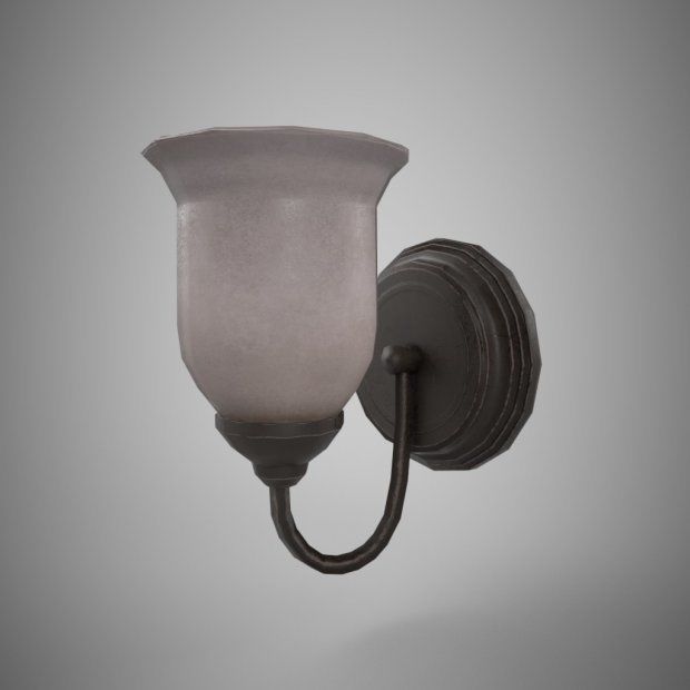Sconce Light Low-poly 3D model_3