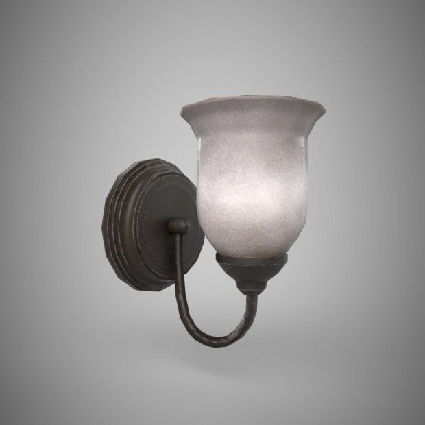 Sconce Light Low-poly 3D model_1
