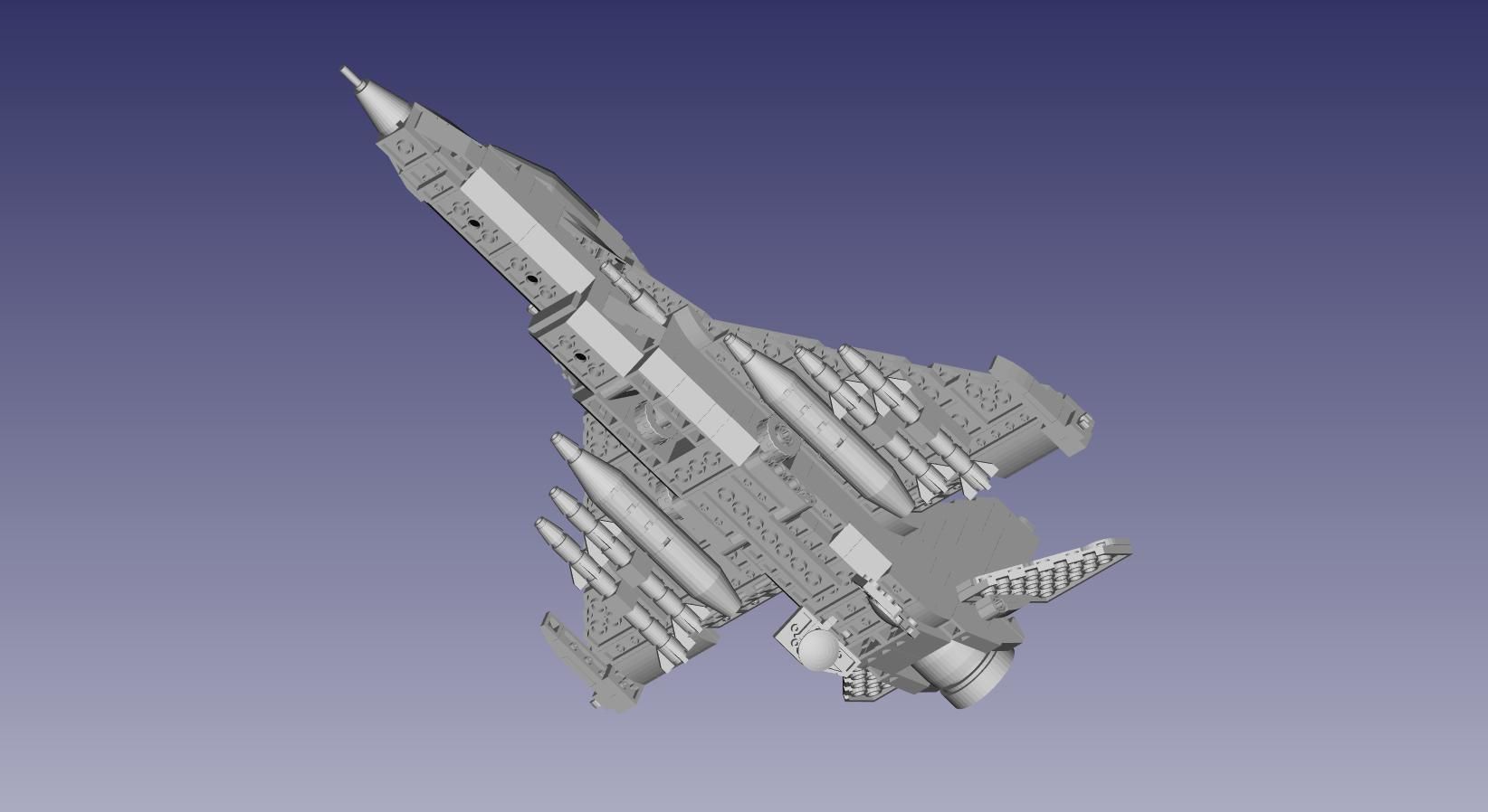 Lego F-16 Fighter Jet 3D model_2