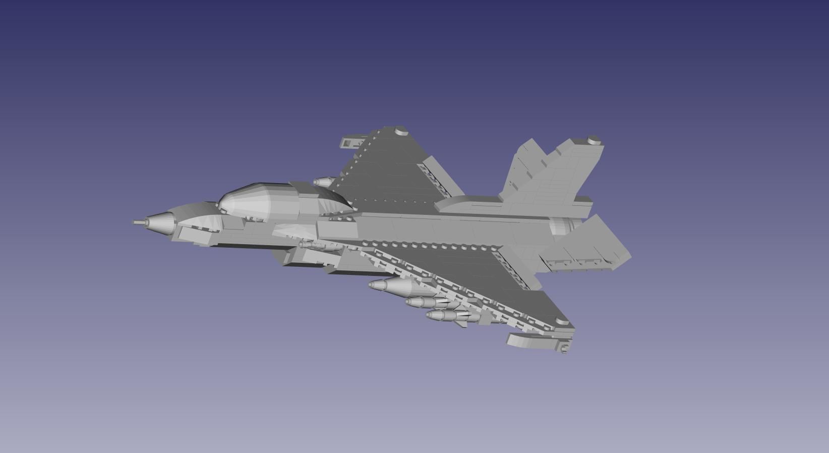Lego F-16 Fighter Jet 3D model_1
