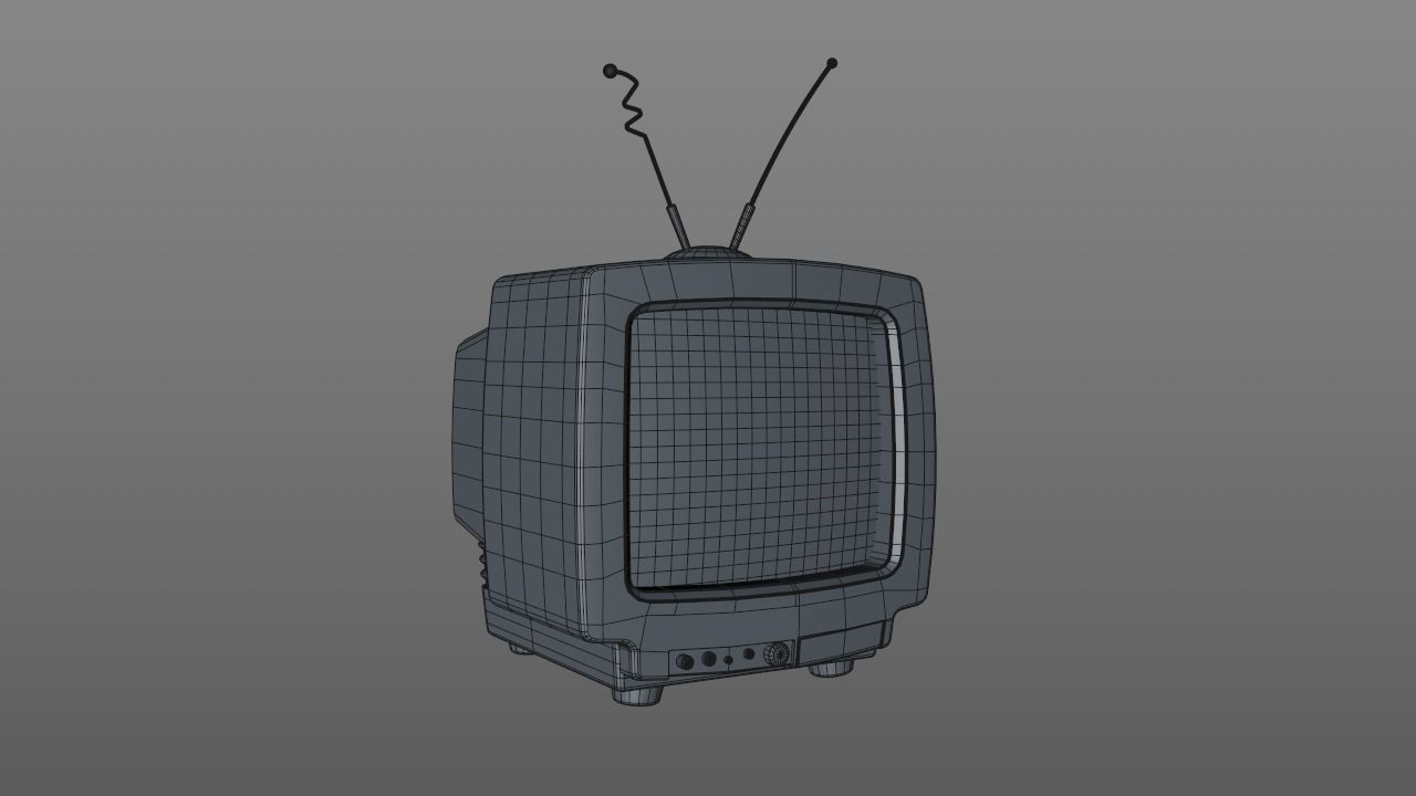 Vintage Television Low-poly 3D model_1