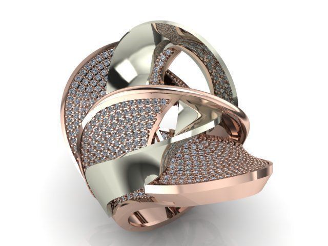 Fancy Ring Gold Silver 3D printing model 3D print model_1