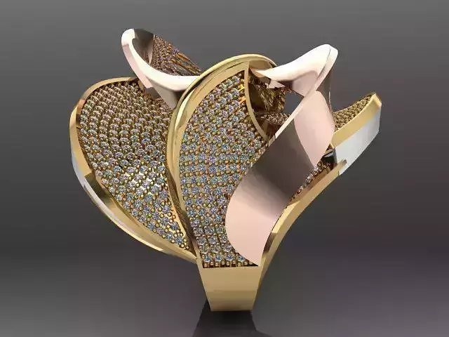 Fancy Ring Gold Silver 3D printing model