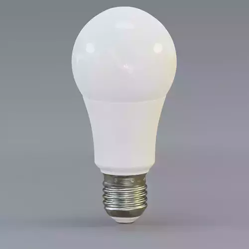 LED Frosted Classic Light Bulb Low-poly 3D model