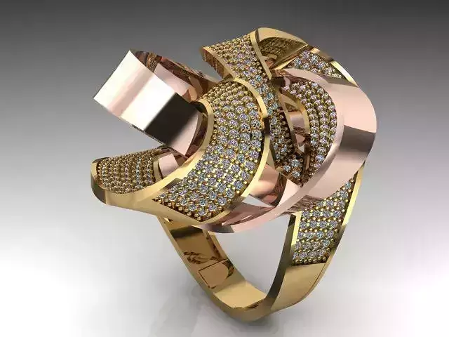 Fancy Ring Gold Silver 3D printing model
