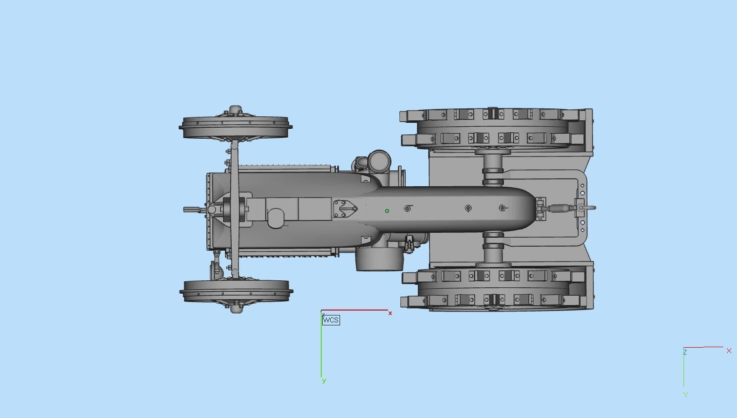 tractor with two wheels 3D print model_10