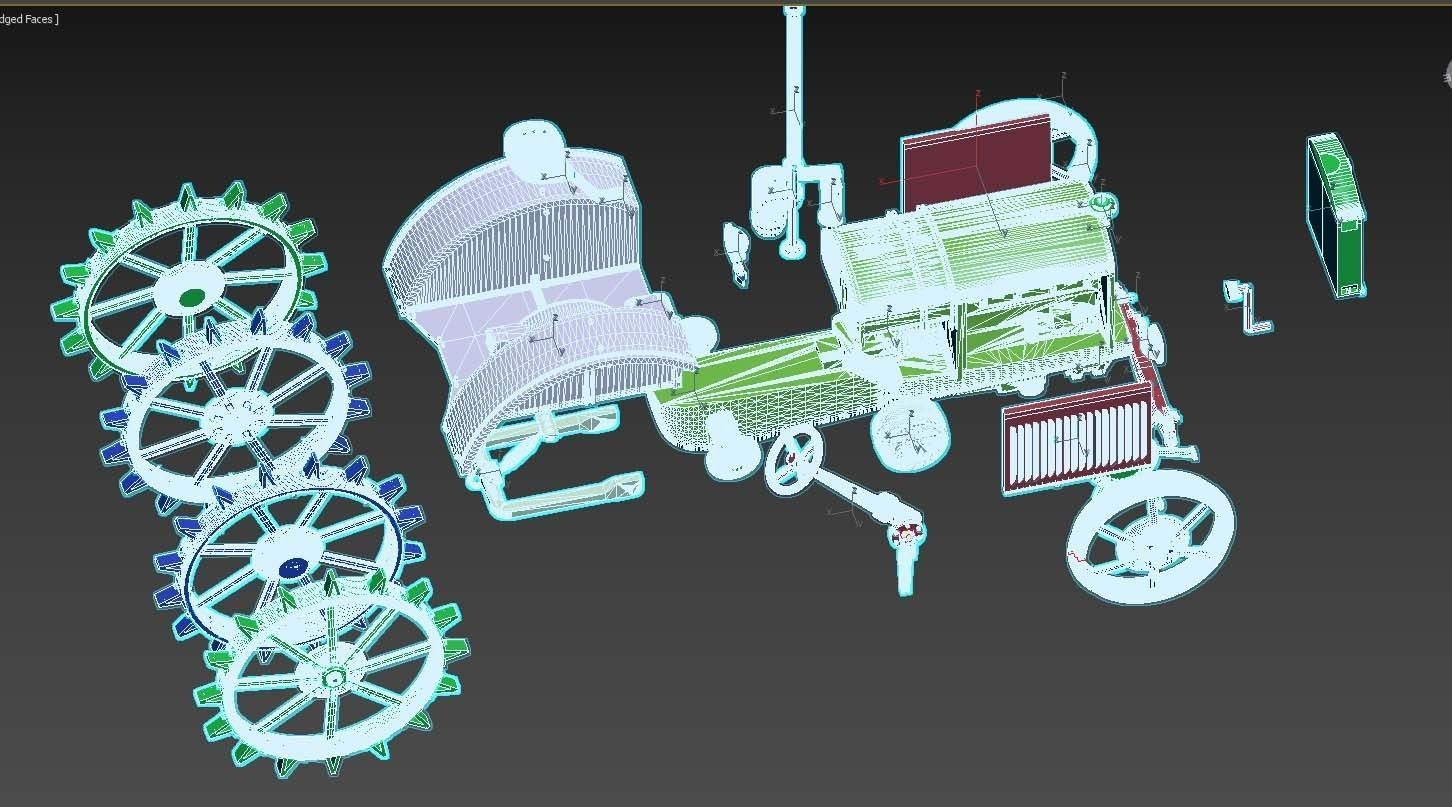 tractor with two wheels 3D print model_19