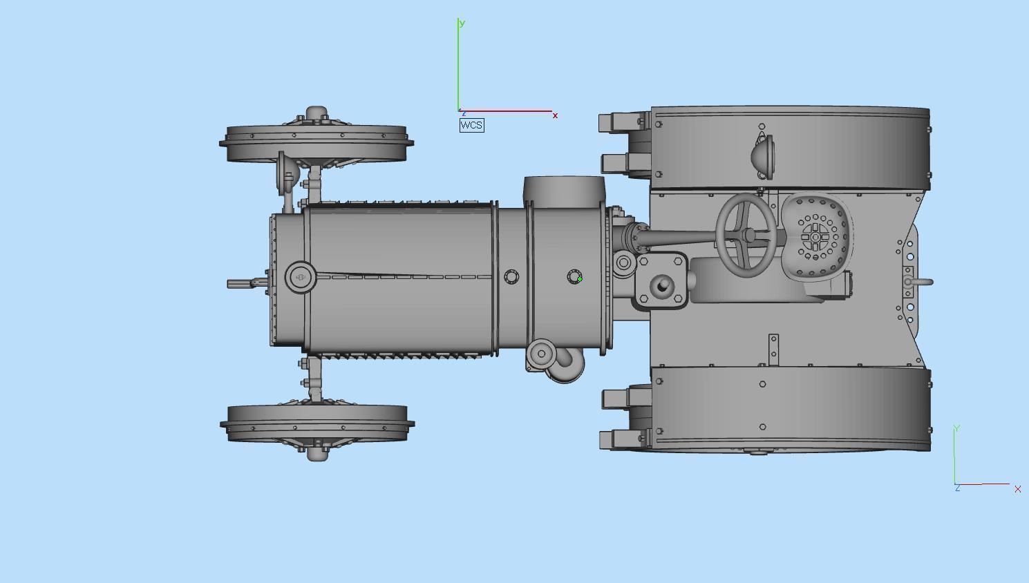 tractor with two wheels 3D print model_14