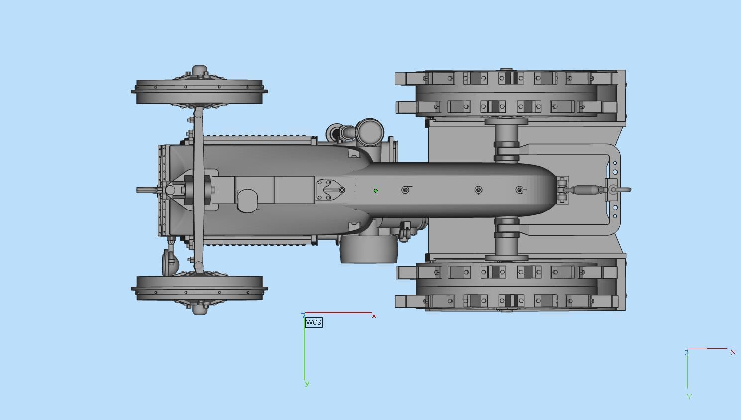 tractor with two wheels 3D print model_13
