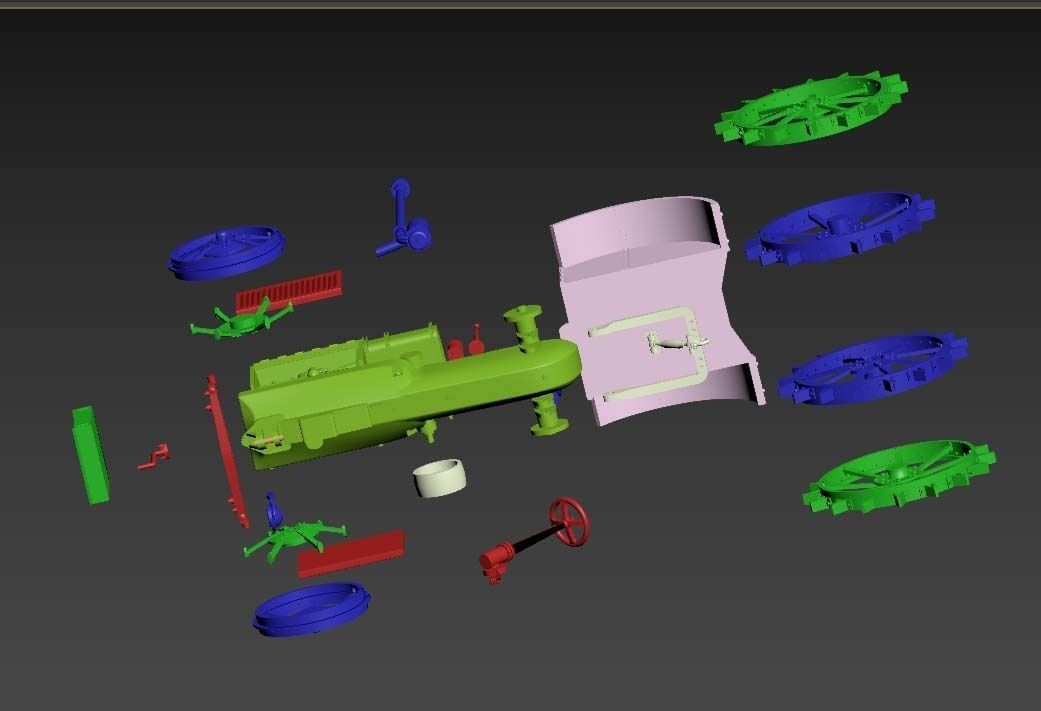 tractor with two wheels 3D print model_16