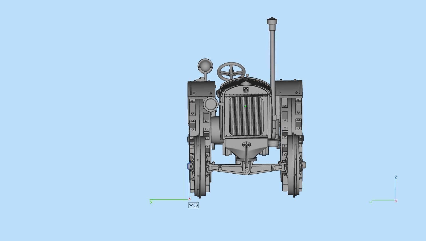tractor with two wheels 3D print model_12