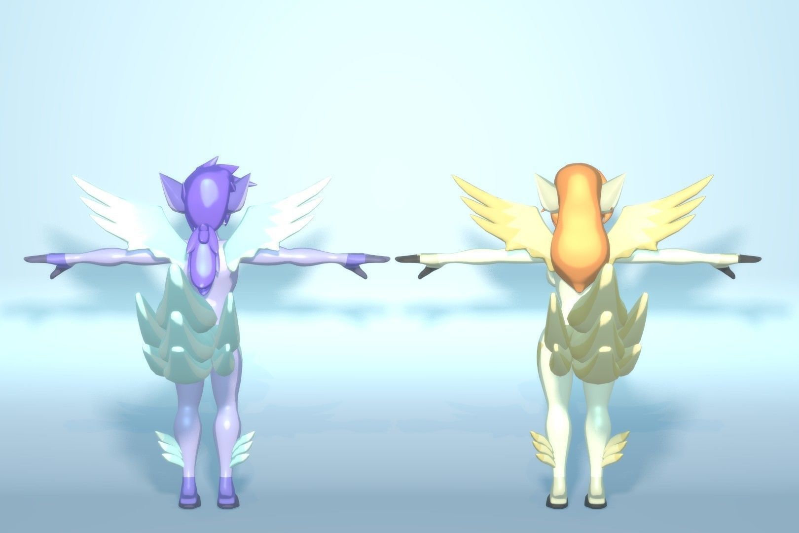 Acheron Pegasus Nude Low-poly 3D model_21