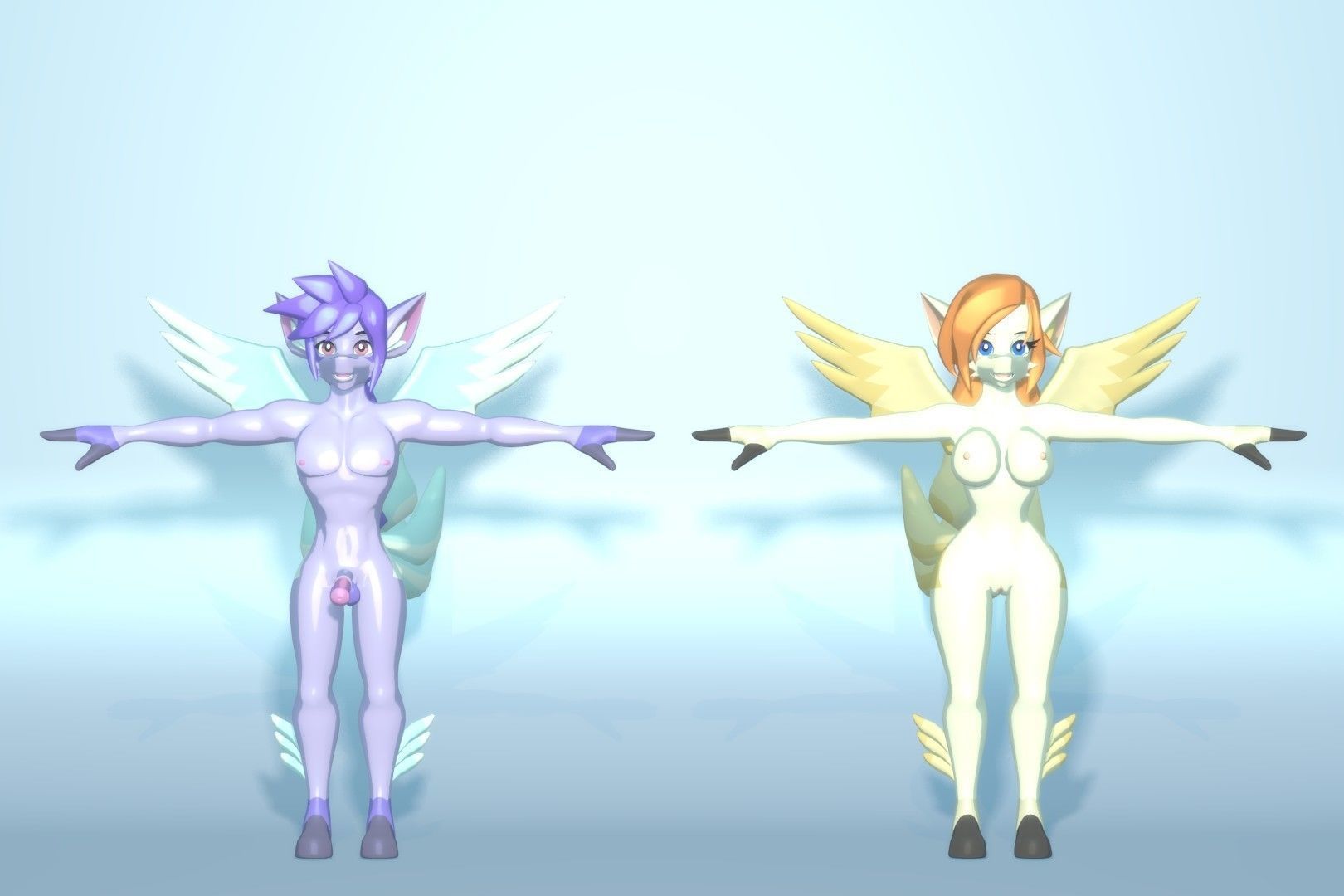 Acheron Pegasus Nude Low-poly 3D model_17