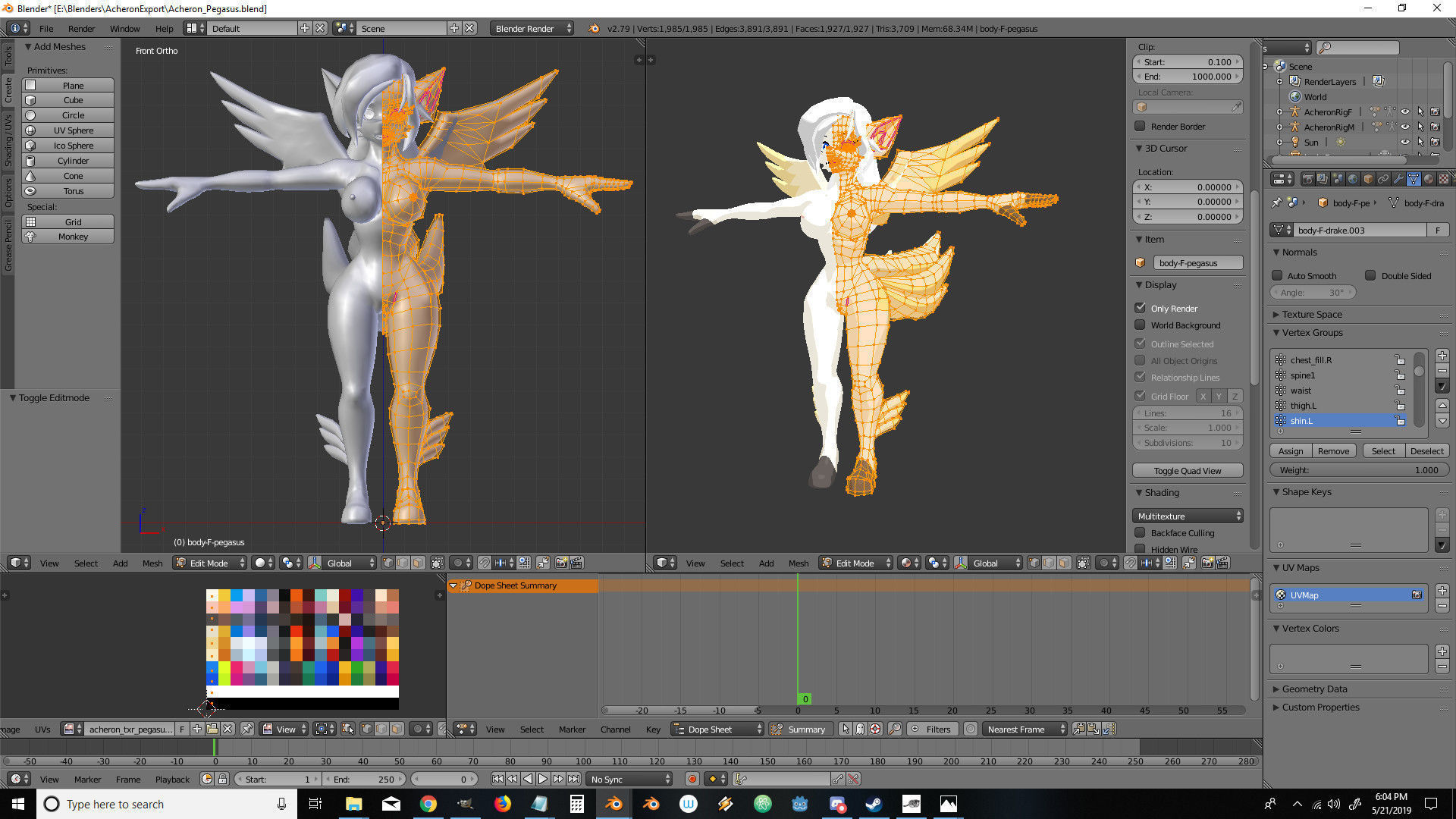 Acheron Pegasus Nude Low-poly 3D model_13