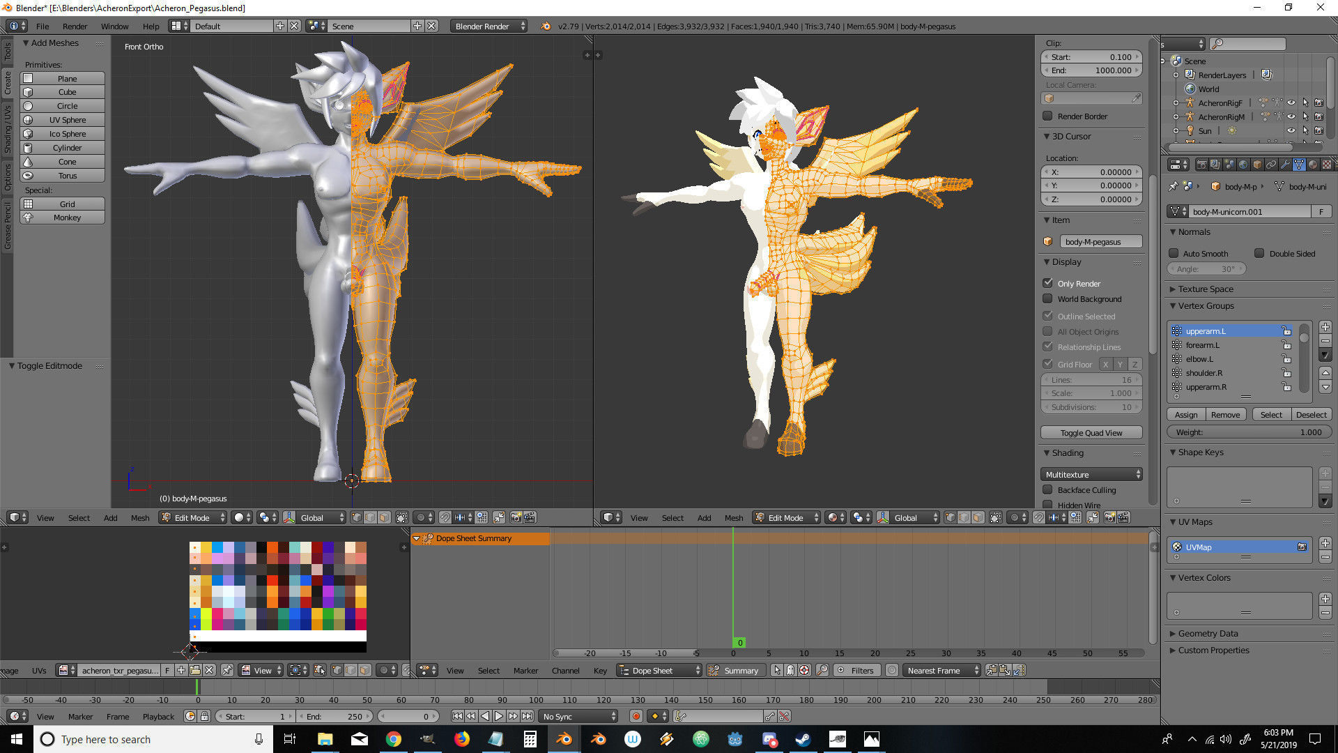 Acheron Pegasus Nude Low-poly 3D model_14