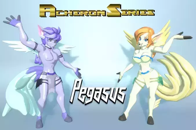 Acheron Pegasus Nude Low-poly 3D model