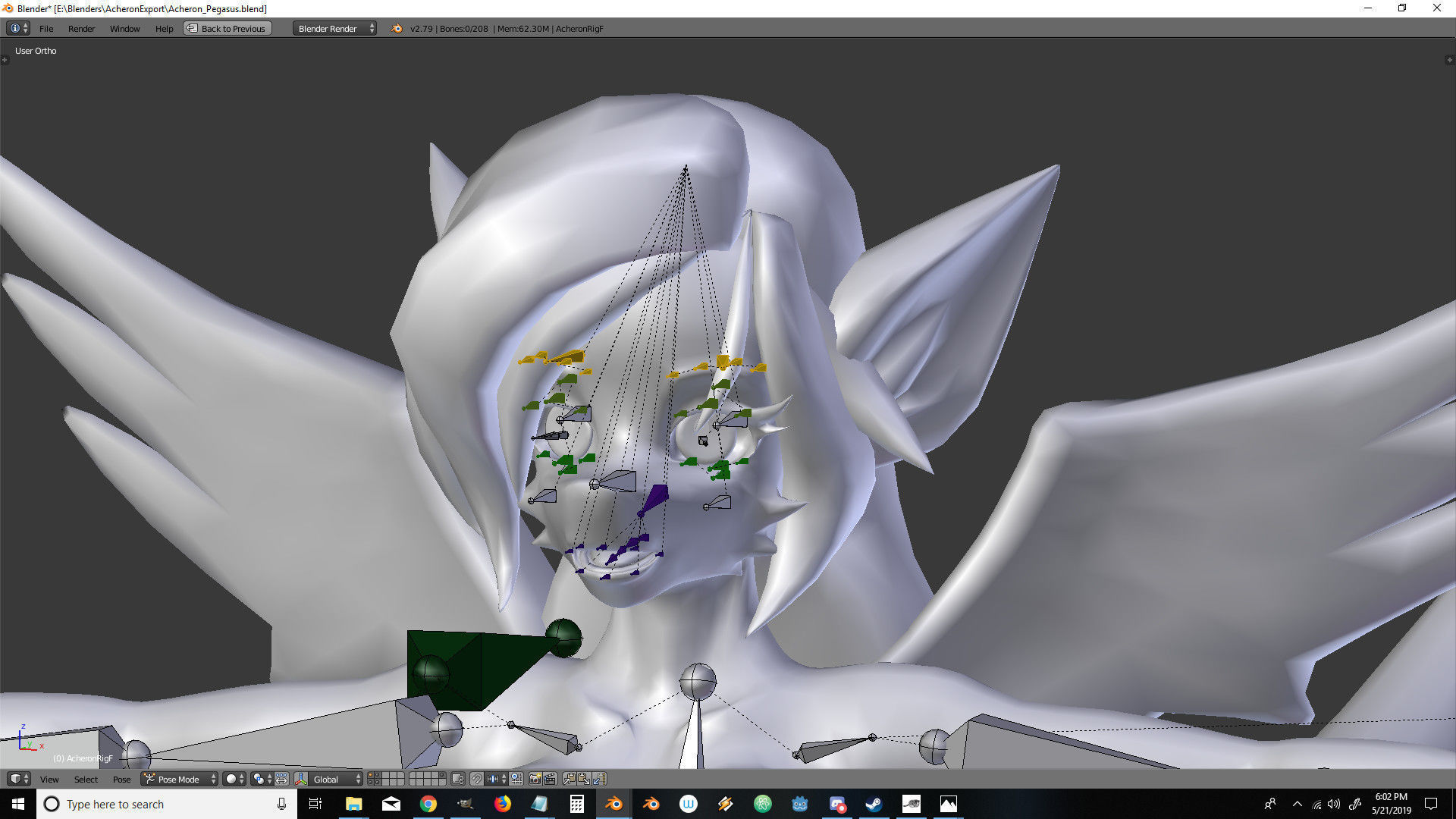 Acheron Pegasus Nude Low-poly 3D model_16