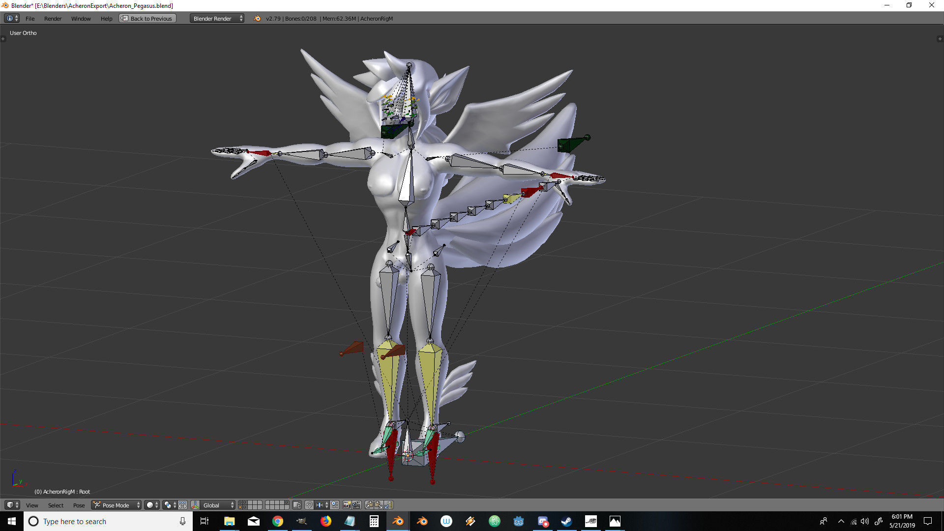 Acheron Pegasus Nude Low-poly 3D model_15