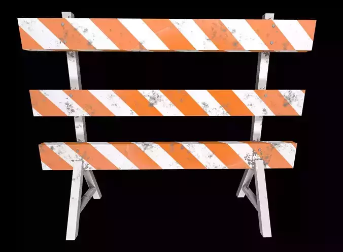 Road barricade Low-poly 3D model